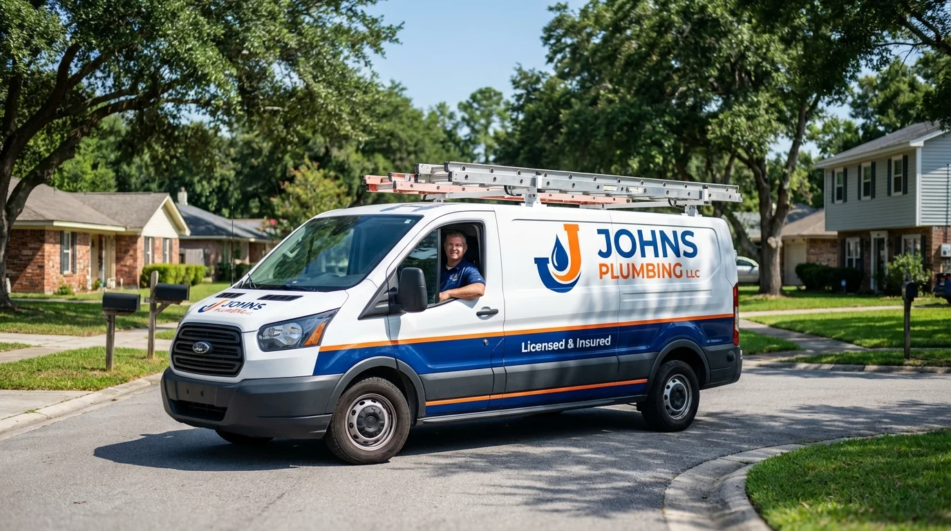 Johns Plumbing LLC service van in Pompton Lakes, NJ